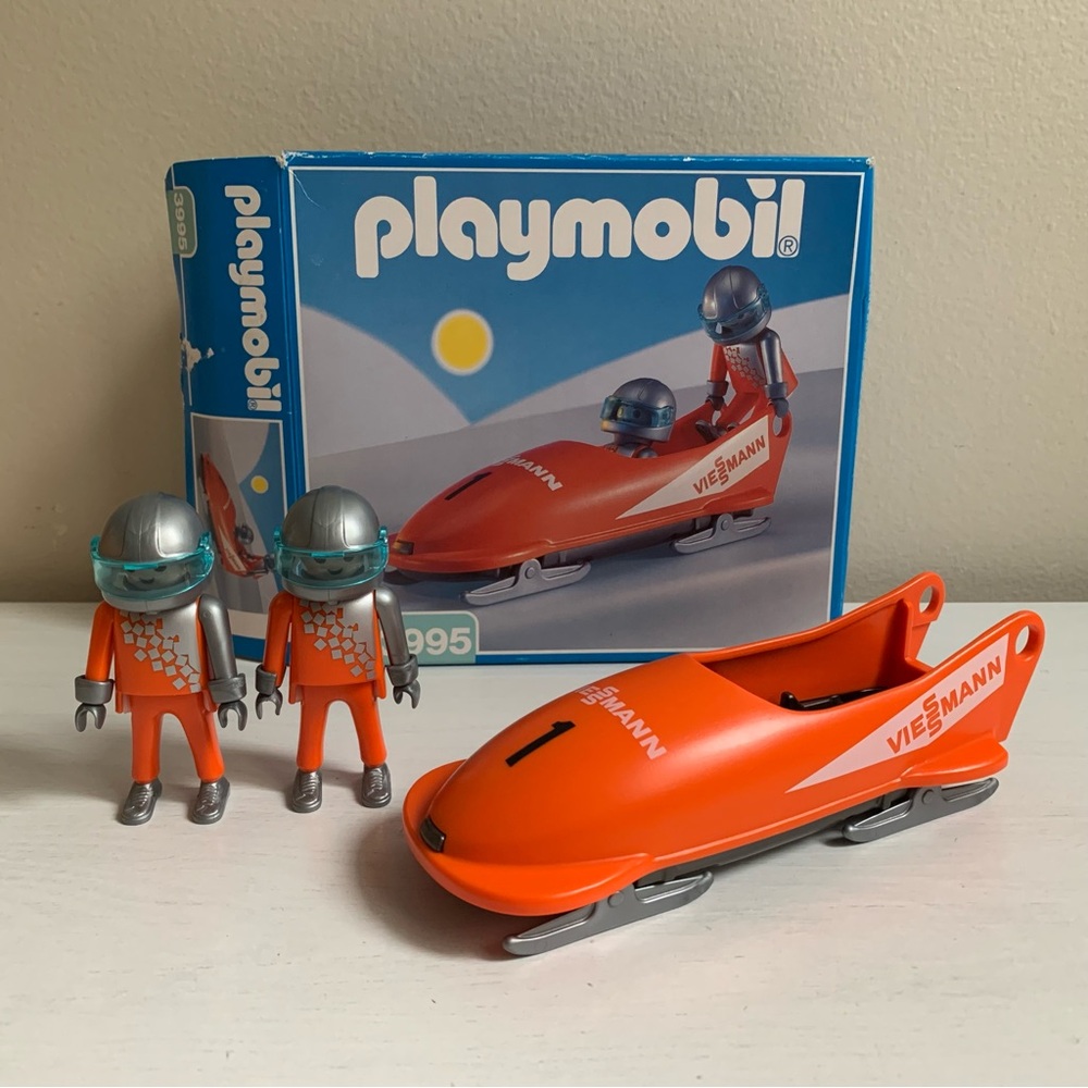 Vintage Playmobil Sports 3995 Bobsled/Bobsleigh with 2 Figures Playset